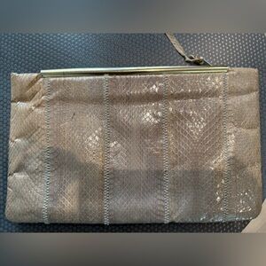 Vintage Taupe Snakeskin Clutch